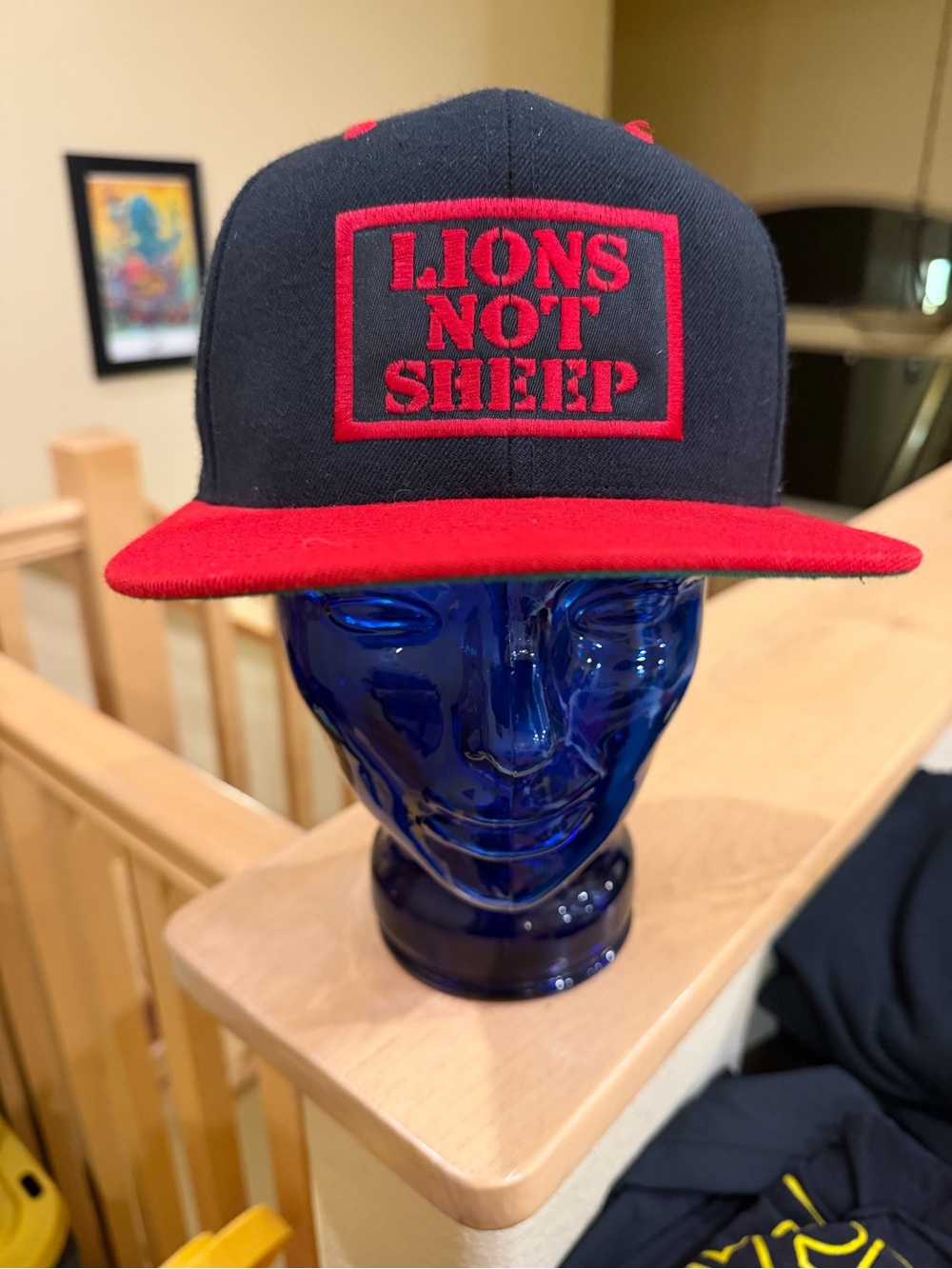 Lions Not Sheep Black & Red Snapback Hat